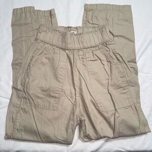 Mustang True Denim Tan Elastic Waist Juniors Utility Pants Sz Small